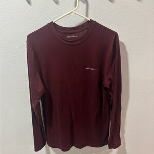 Eddie Bauer Men's Burgundy Long Sleeve Tee